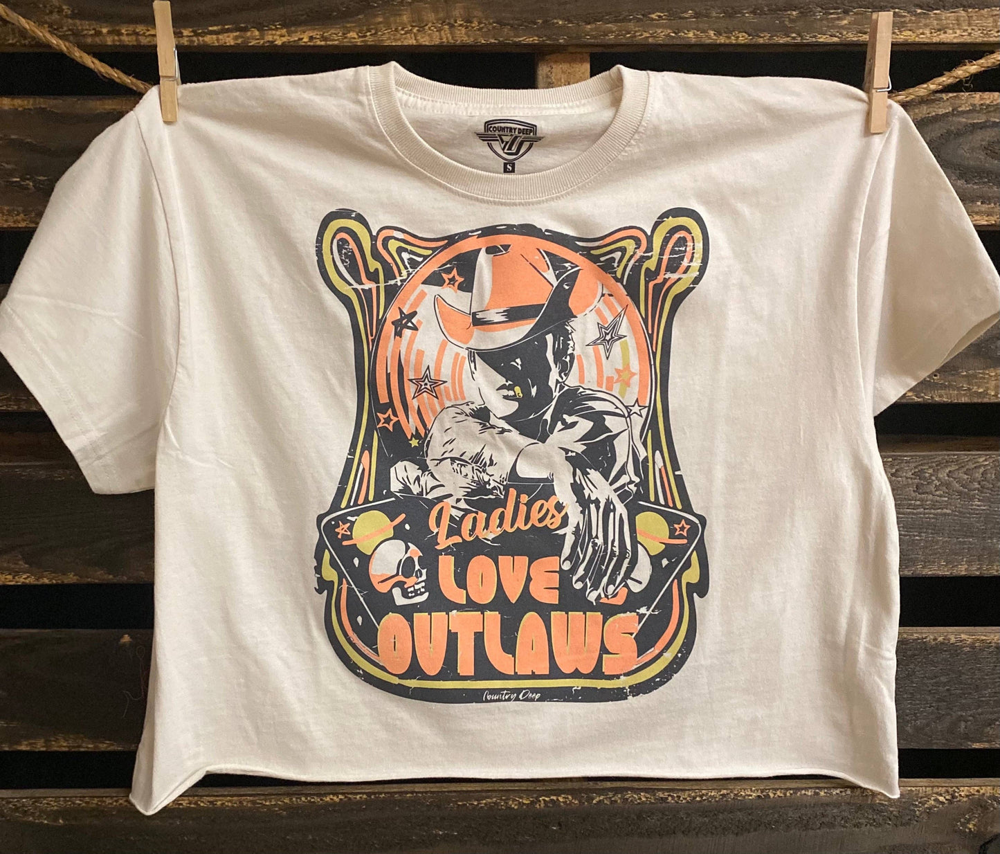 Outlaw Muse Vintage Crop Tee – Ladies Love Outlaws Graphic Top
