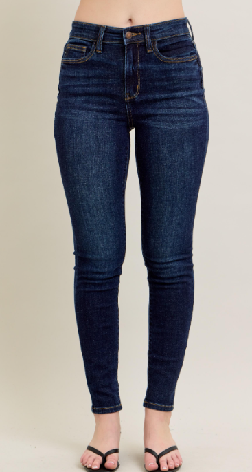 Judy Blue High-Waisted Dark Wash Skinny Jeans