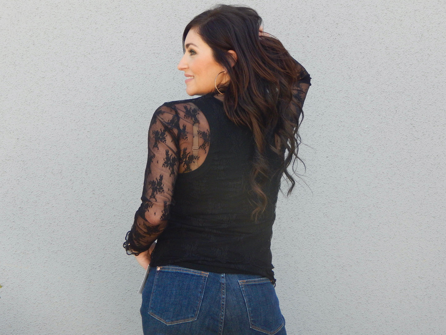 Nora Dup Long Sleeve Mesh Top