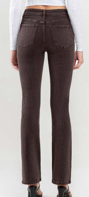 Flying Monkey High Rise Bootcut Jeans – Dark Brown