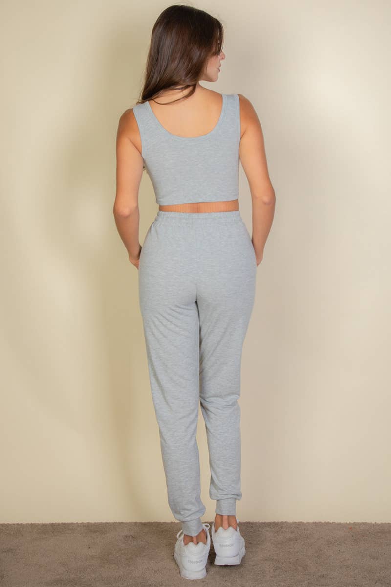 Cropped Tank Top & Jogger Set