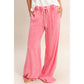 Mineral Wash Wide Leg Drawstring Pants