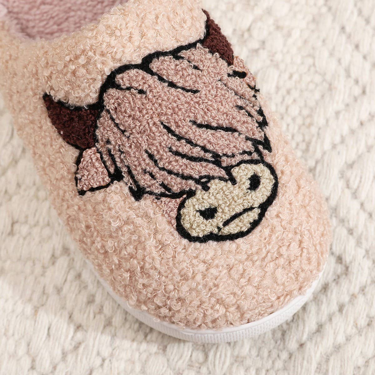Highland Cow Cotton Slippers for Women – Cozy Plush Farmhouse House Shoes