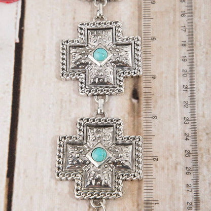 The Turquoise Trails Cross Chain Belt