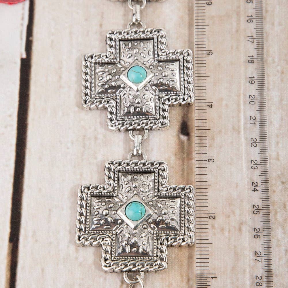 The Turquoise Trails Cross Chain Belt