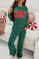"Jolly/Merry" Black Long Sleeve Top & Matching Pants