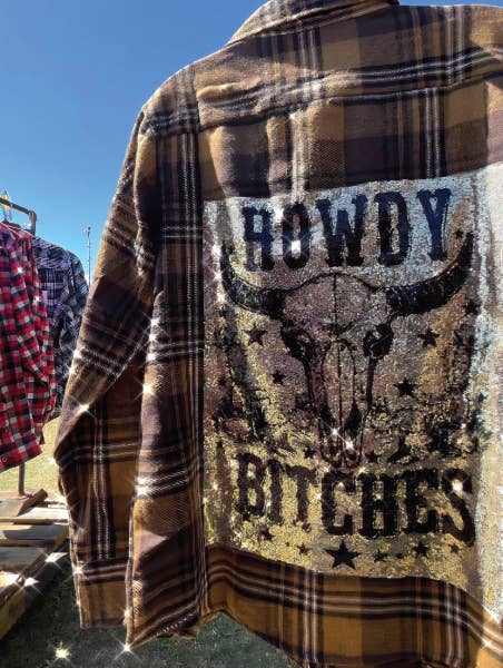 HOWDY BITCHES Sequins Flannel 