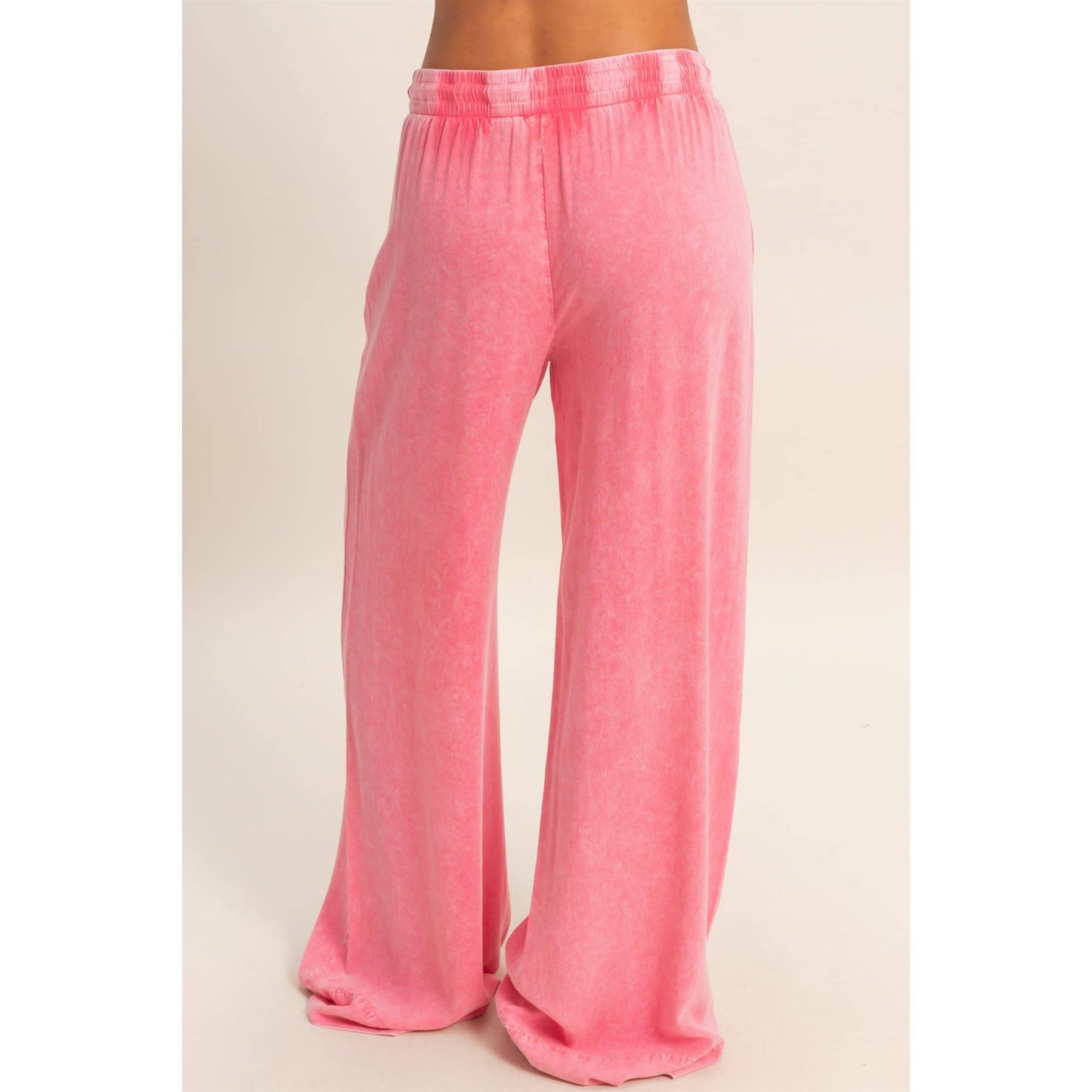 Mineral Wash Wide Leg Drawstring Pants