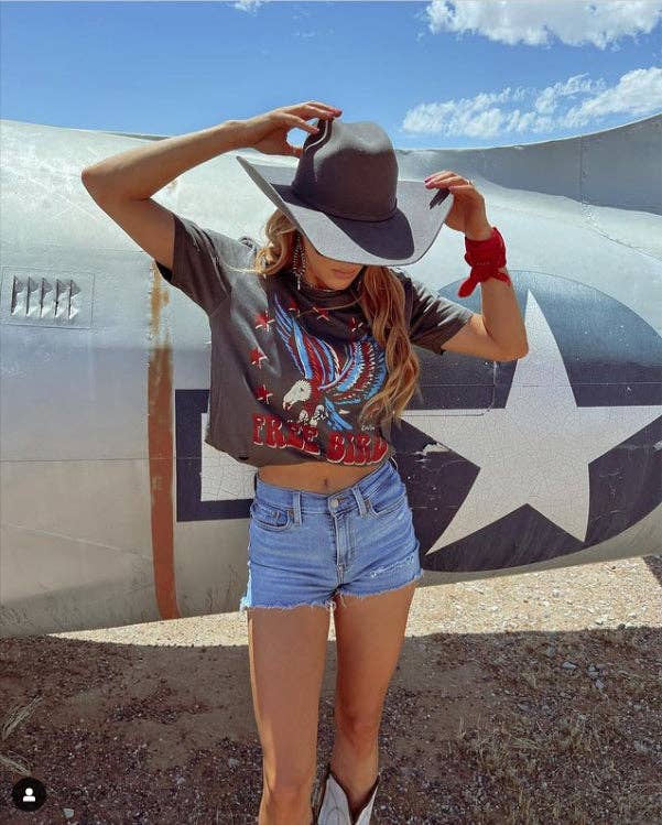 Free Bird Spirit Vintage Graphic Tee – Distressed Patriotic Eagle Shirt