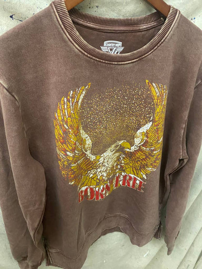 Born Free Vintage Eagle Mineral Wash Crewneck Sweatshirt