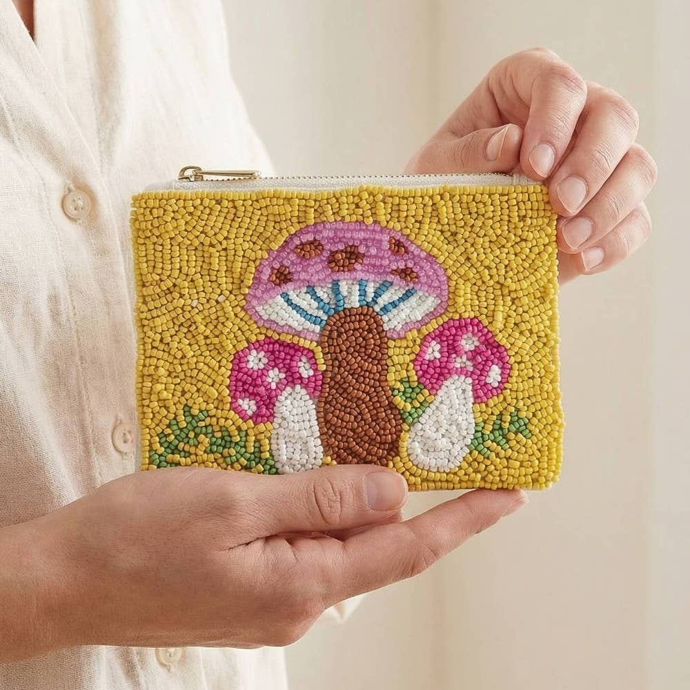 The Enchanted Mushroom Beaded Coin Purse