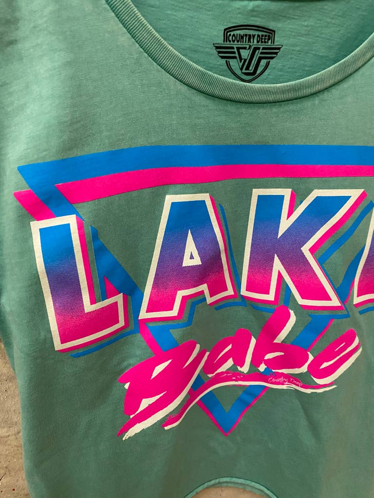 Sunset Lake Babe Cropped Graphic Tee