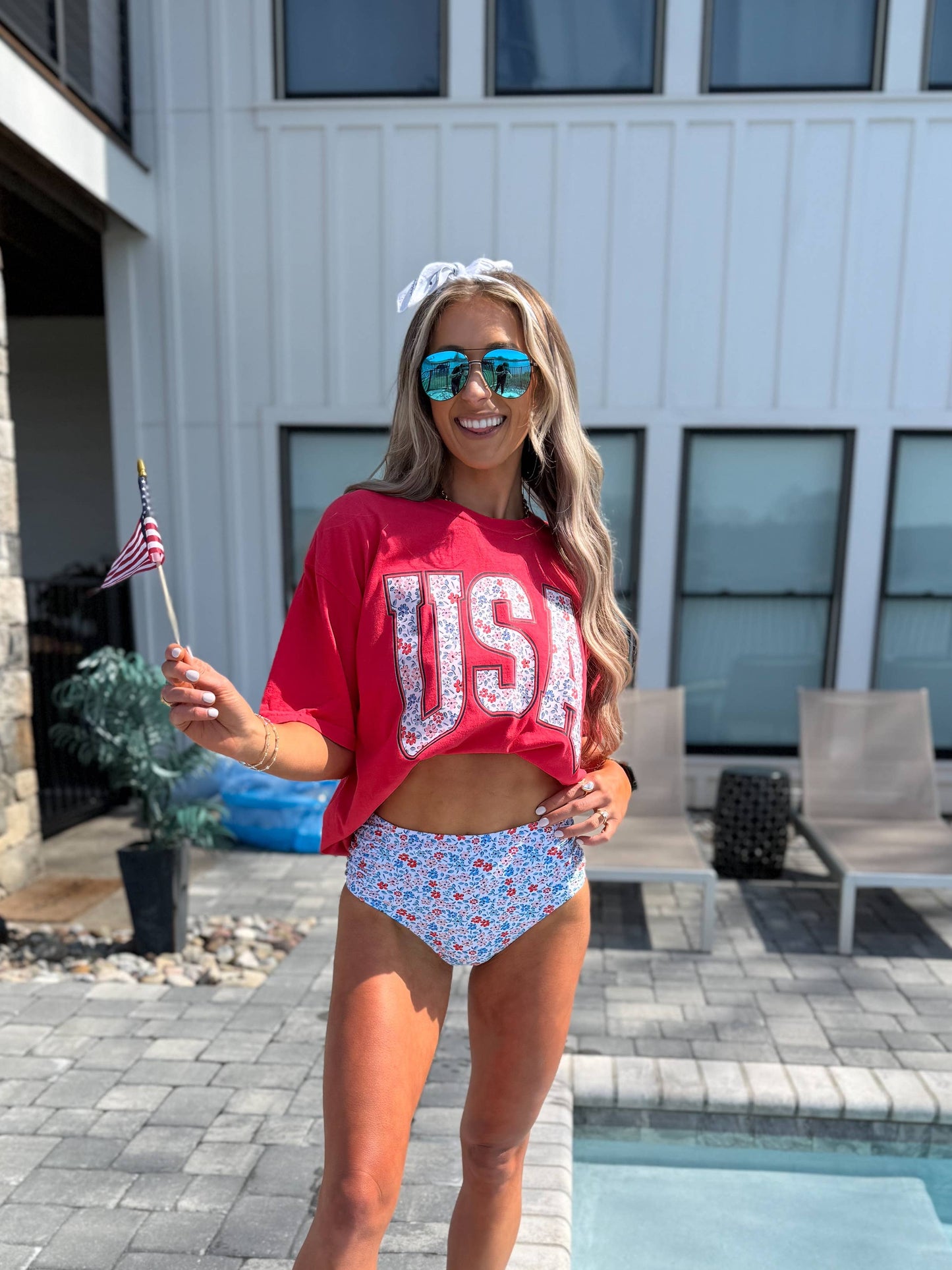 Sweet Liberty Floral USA Tee