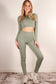 Long Sleeve Crop Top & High Waist Legging Activewear Set