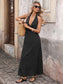 Moonlight Muse Polka Dot Halter Maxi Dress