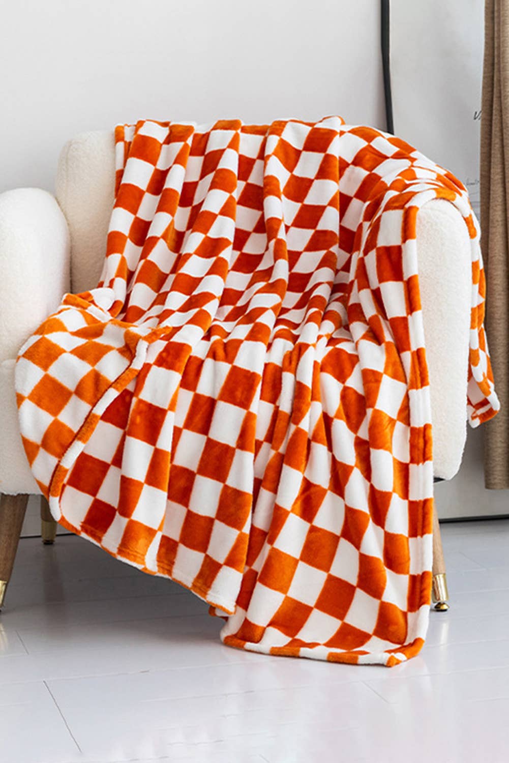 Checkerboard Printed Soft Throw Blanket – 6.5ft x 4ft