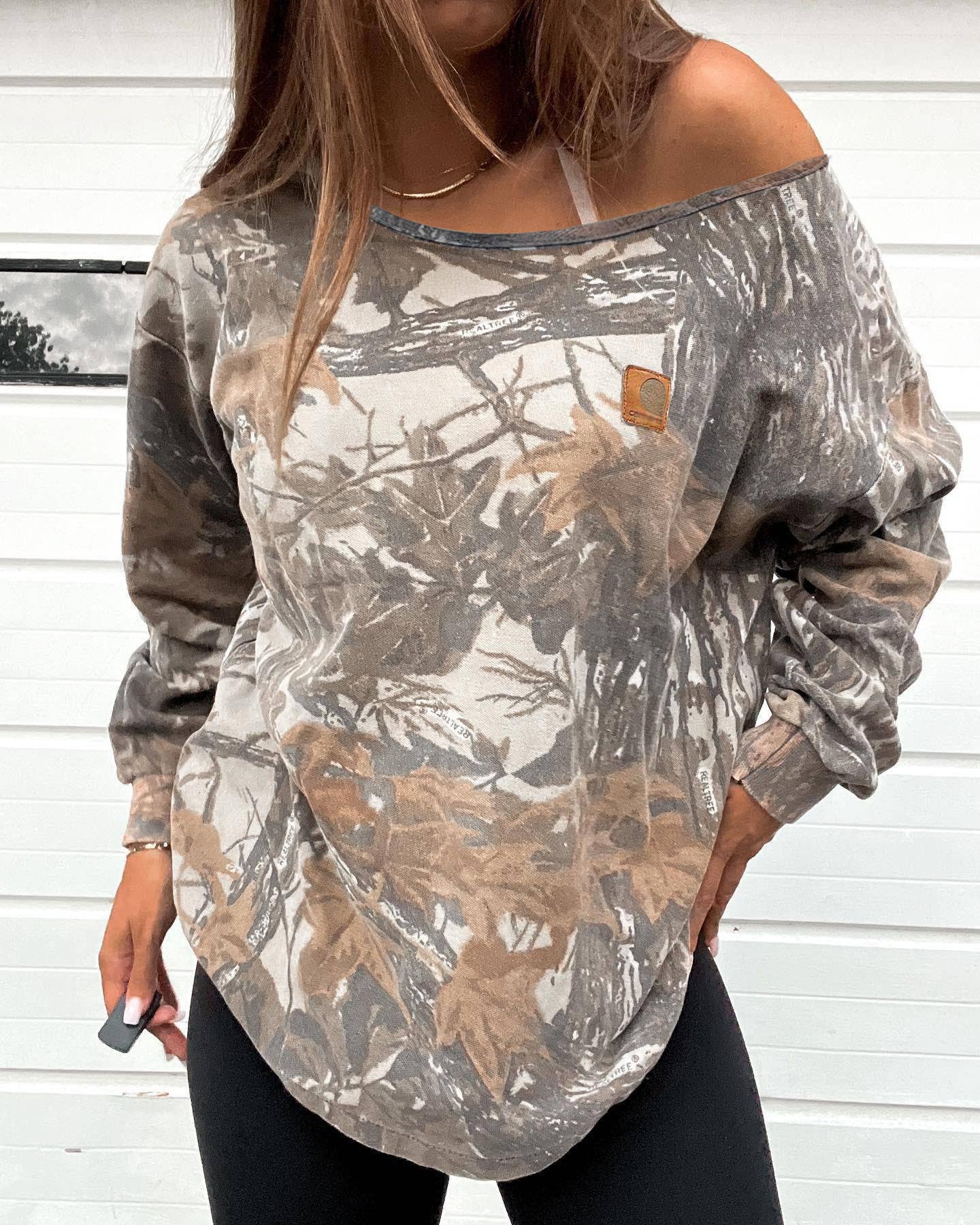 Retro Camo Printed Long Sleeve