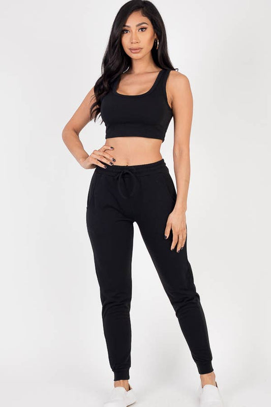 Cropped Tank Top & Jogger Set