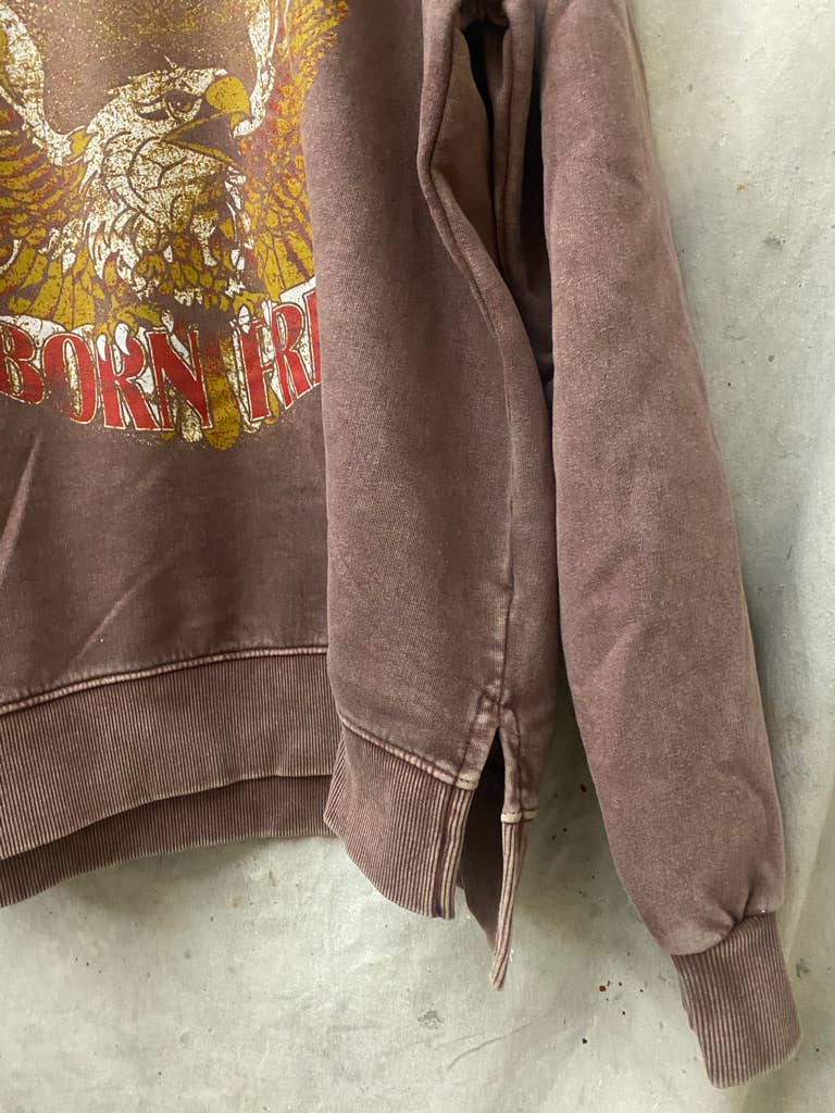 Born Free Vintage Eagle Mineral Wash Crewneck Sweatshirt