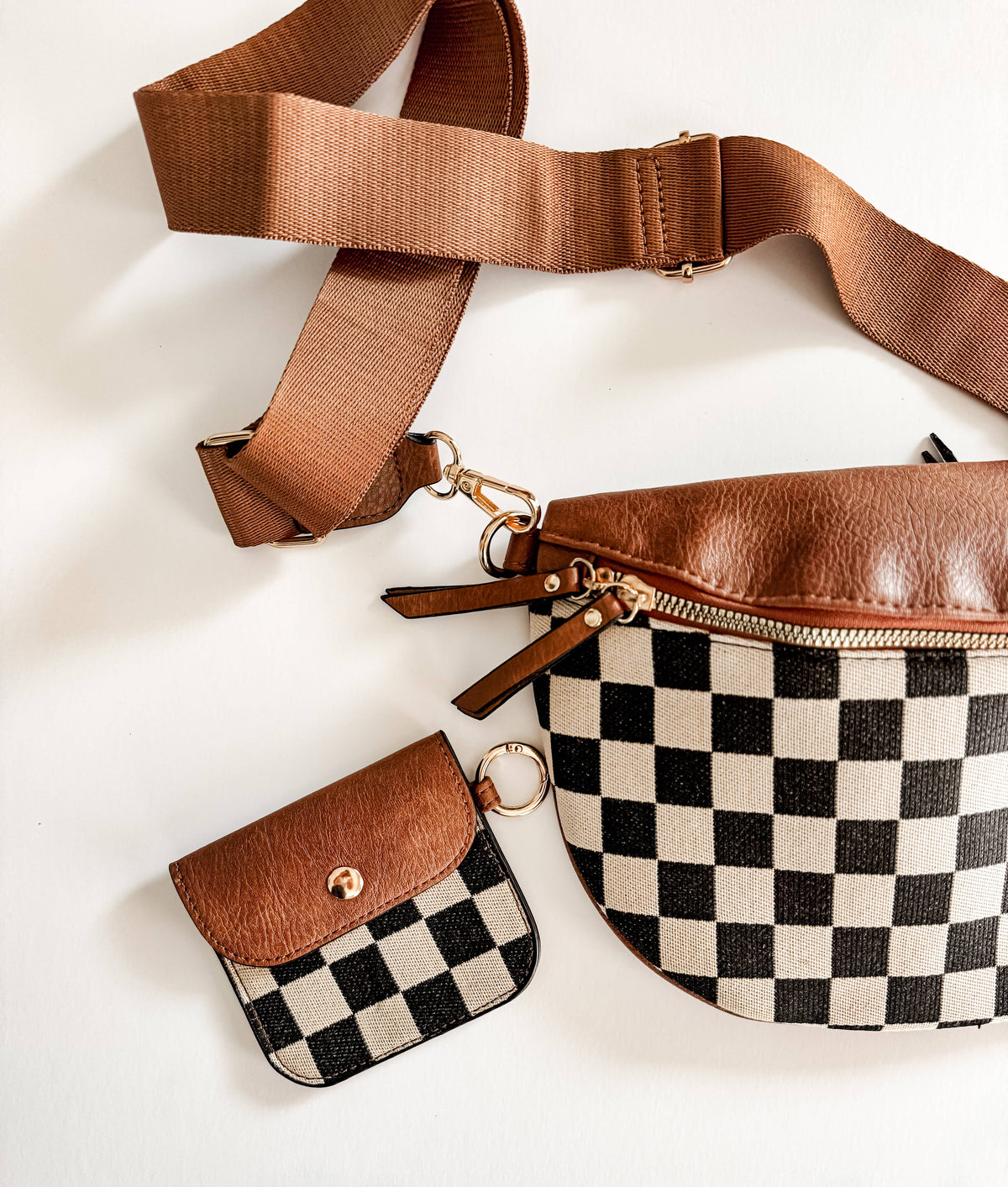 Check It Out Checkered Crossbody Bag & Wallet