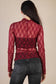 High Neck Sheer Lace Long Sleeve Top