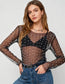 Pearl Rhinestone Sheer Mesh Top – Long Sleeve Studded See Through Blouse