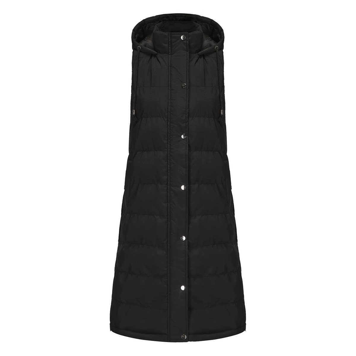 Sleeveless Long Puffer Vest – Quilted Maxi Puffer