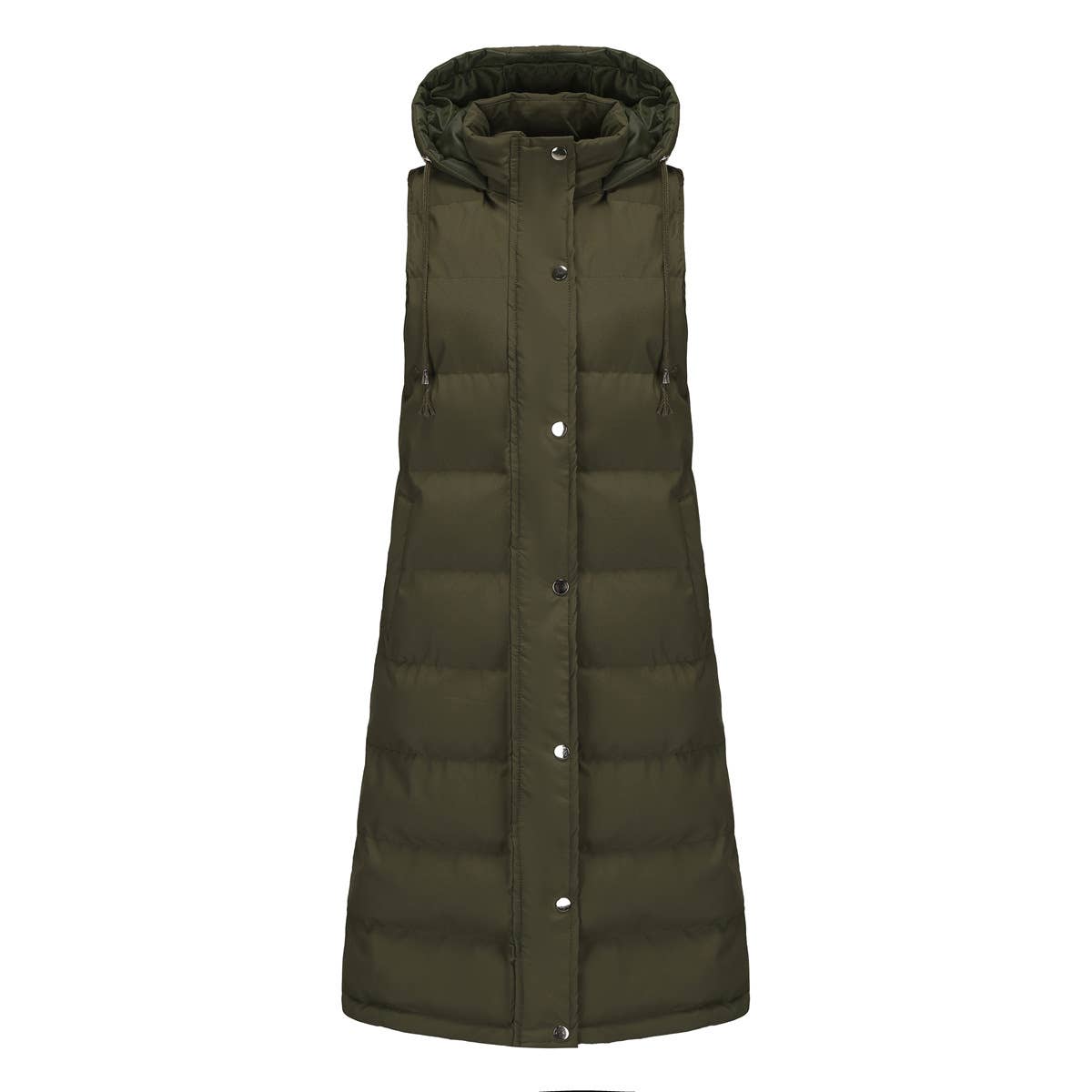 Sleeveless Long Puffer Vest – Quilted Maxi Puffer