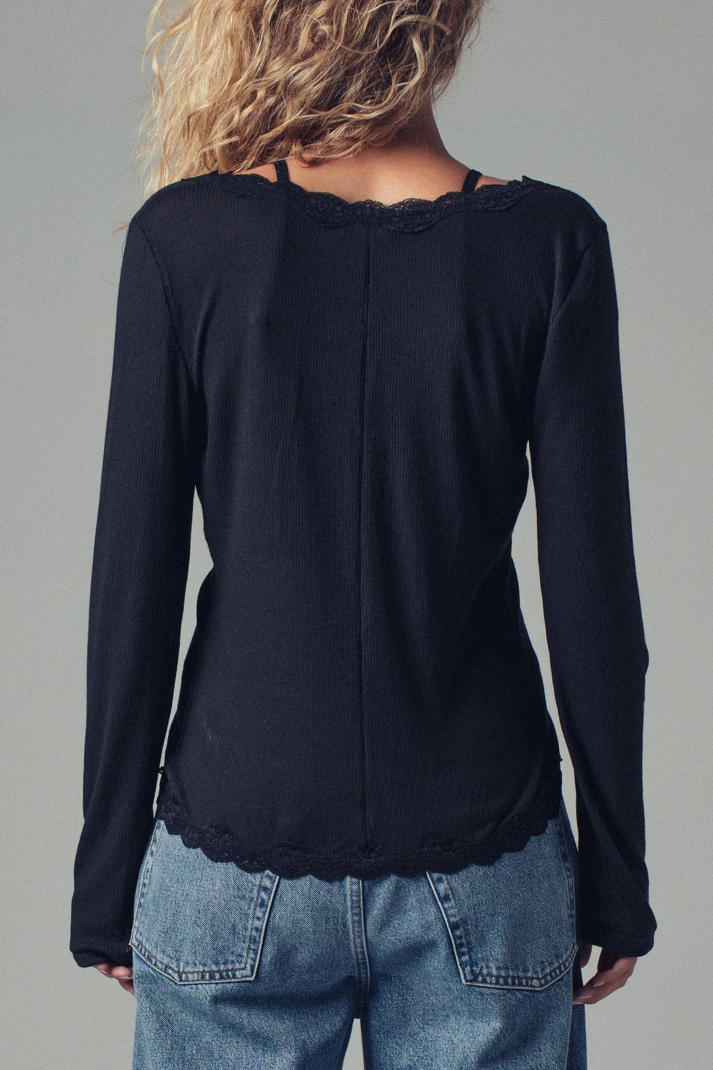 Midnight Muse Ribbed Lace Cardigan