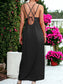 Double Strap Tie Back Maxi Dress – Flowy Sleeveless Summer Long Dress
