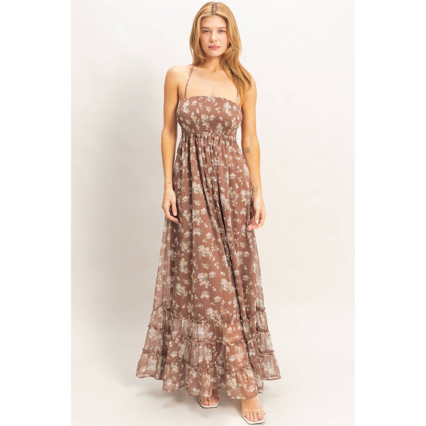 Wildflower Whimsy Smocked Maxi Dress