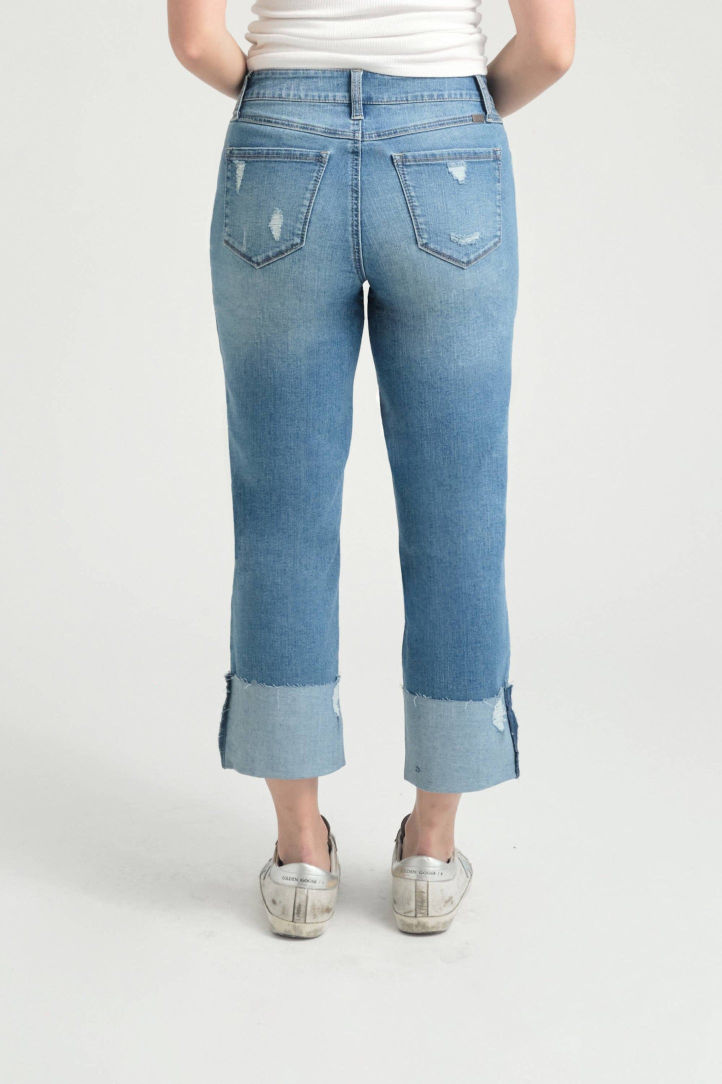 Harper Roll Cuff Girlfriend Jeans