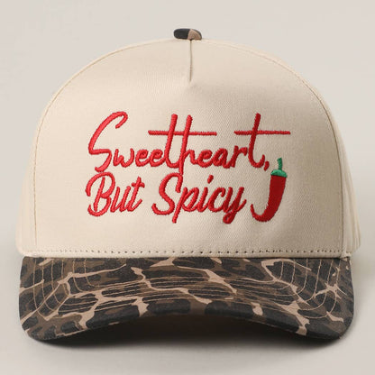 Sweetheart, But Spicy Camo Trucker Hat | Embroidered Western Graphic Cap