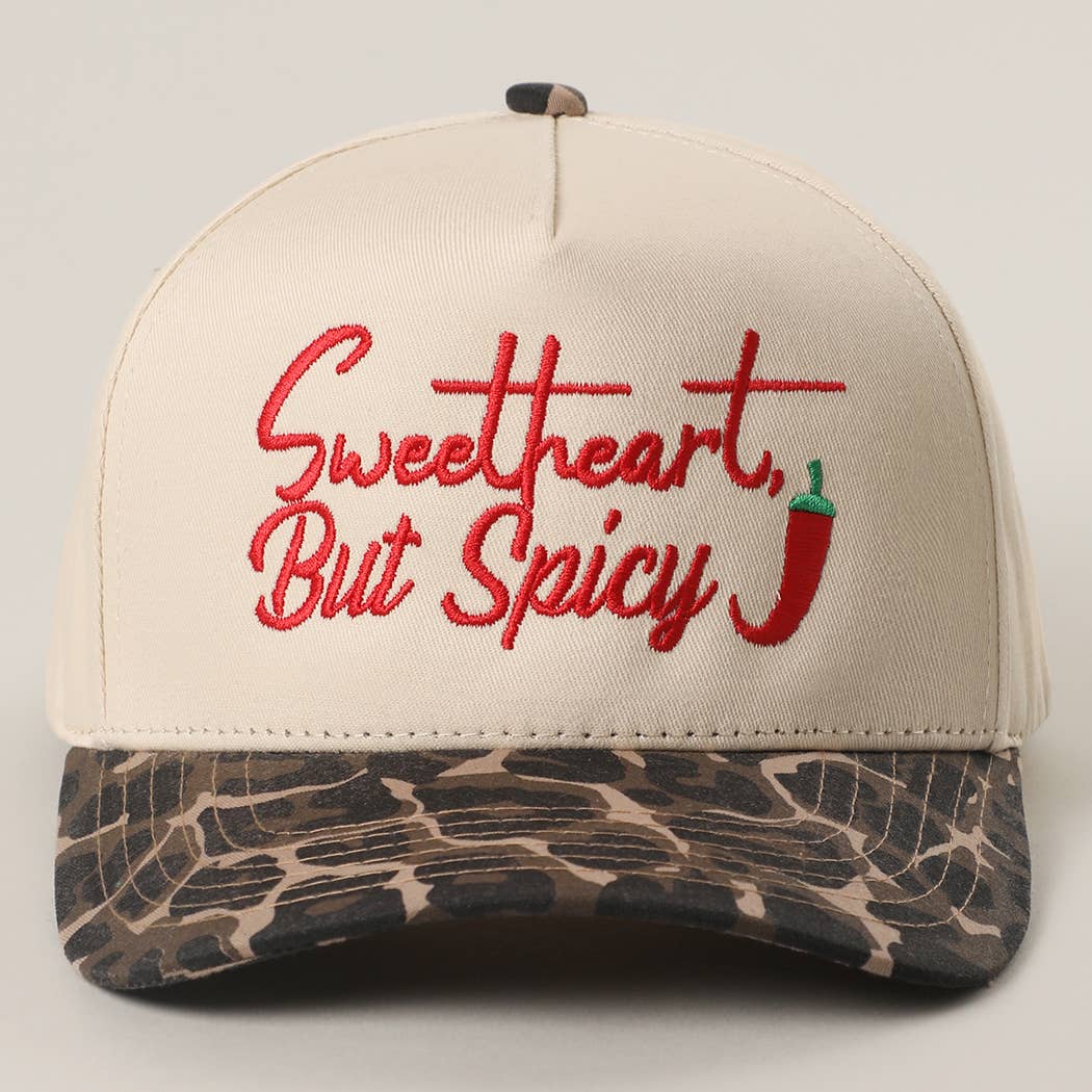 Sweetheart, But Spicy Camo Trucker Hat | Embroidered Western Graphic Cap