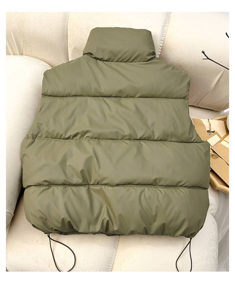 Cotton-Padded Puffer Vest – Warm Quilted Winter Vest