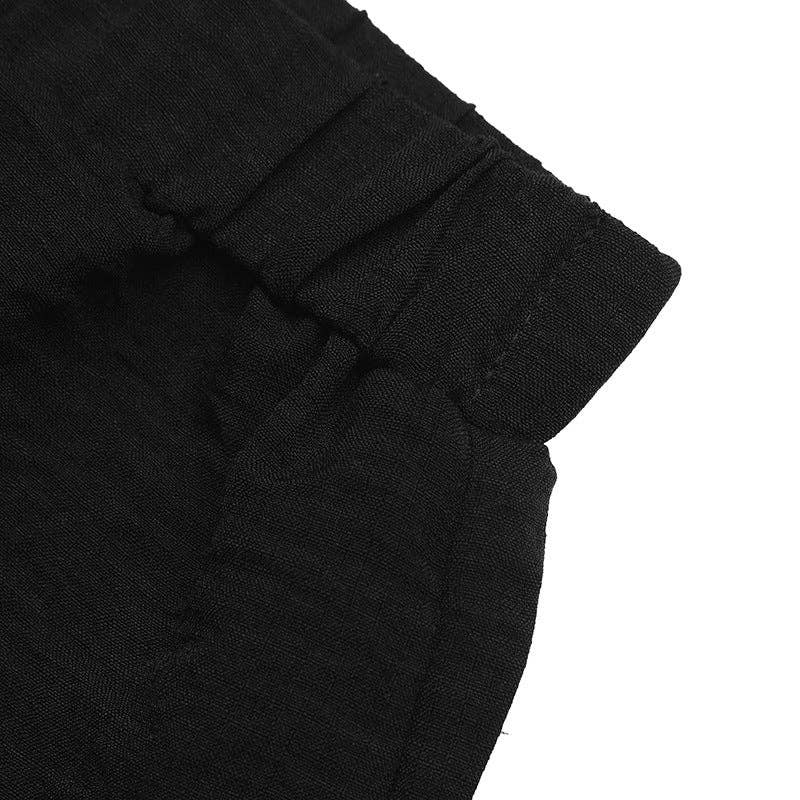 Coastal Contrast Trim Tank & Shorts Collection – Black