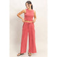 Mineral Washed Sleeveless Top &  Pants Set – Relaxed Lounge Wear (Sold Separately)