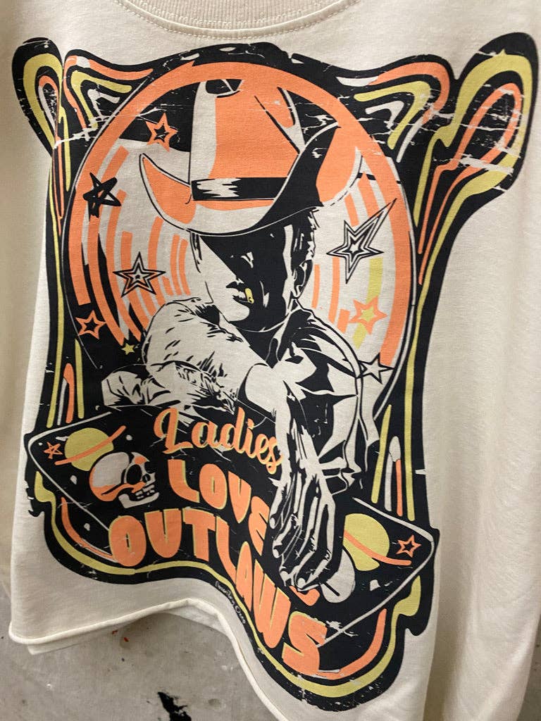 Outlaw Muse Vintage Crop Tee – Ladies Love Outlaws Graphic Top