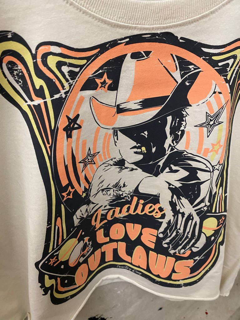 Outlaw Muse Vintage Crop Tee – Ladies Love Outlaws Graphic Top