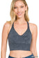 Seamless Cross Back Bralette – Ribbed Stretch Lounge Bra