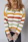 Striped Crew Neck Drop Shoulder Sweater