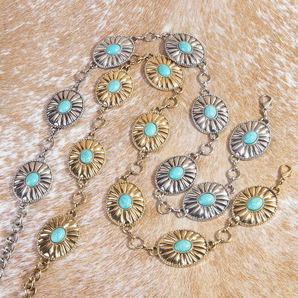 The Desert Bloom Concho Chain Belt