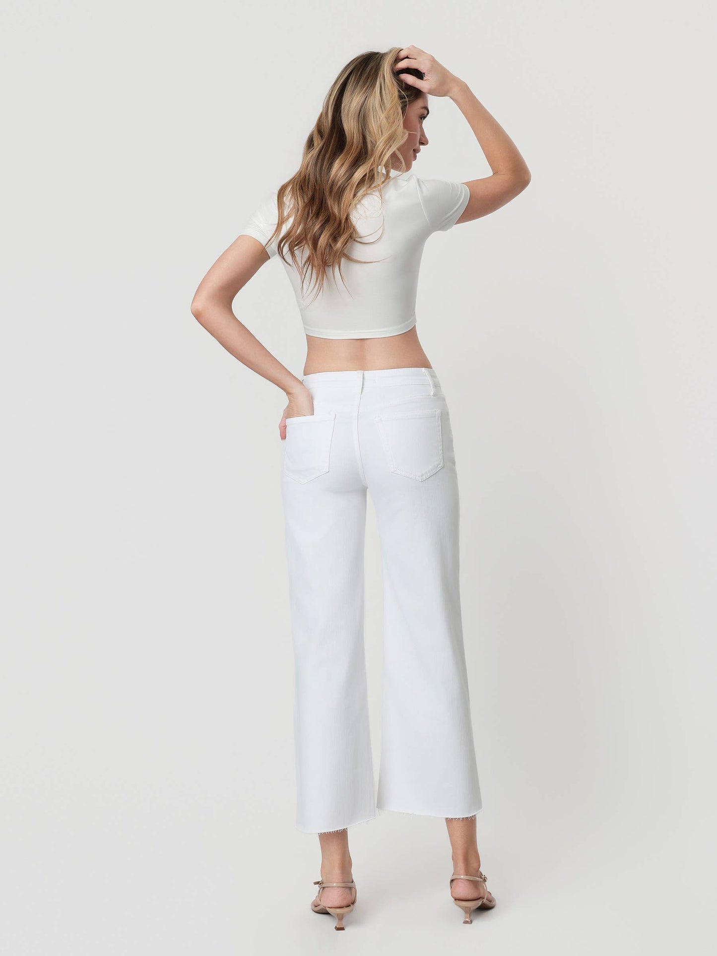 Coastal Chic Optic White Wide Leg Crop Jeans