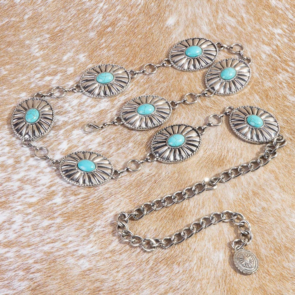 The Desert Bloom Concho Chain Belt