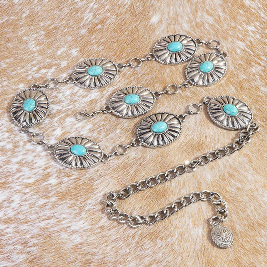 The Desert Bloom Concho Chain Belt