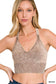 Seamless Cross Back Bralette – Ribbed Stretch Lounge Bra