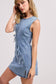 The Bow & Go Mini Dress – Light Wash Denim