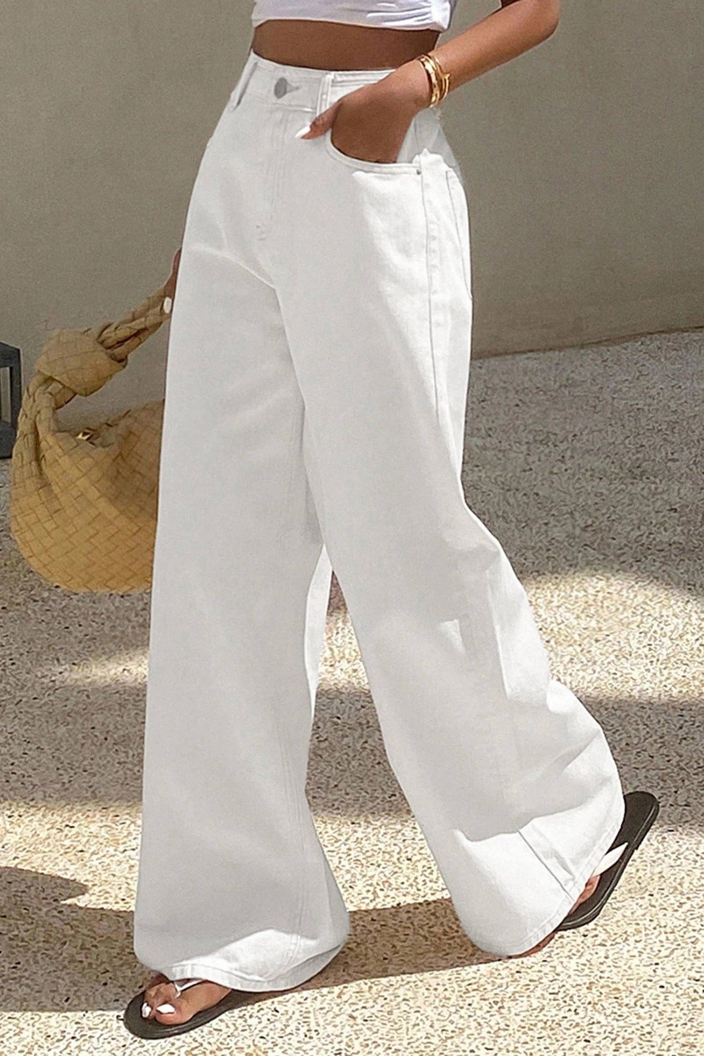 Coastal Chic High-Rise Wide Leg Jeans