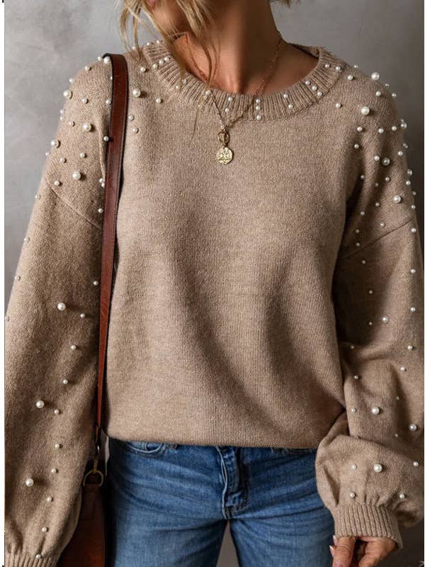 Pearl Embellished Knit Sweater
