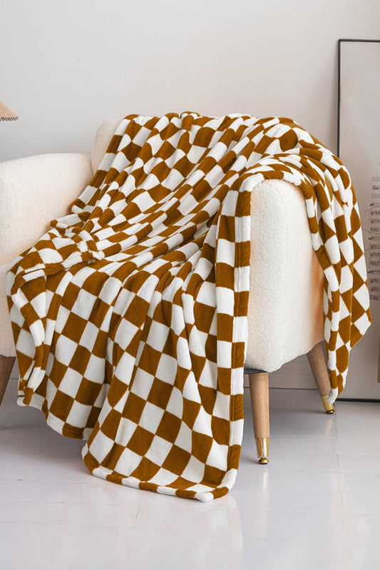 Checkerboard Printed Soft Throw Blanket – 6.5ft x 4ft